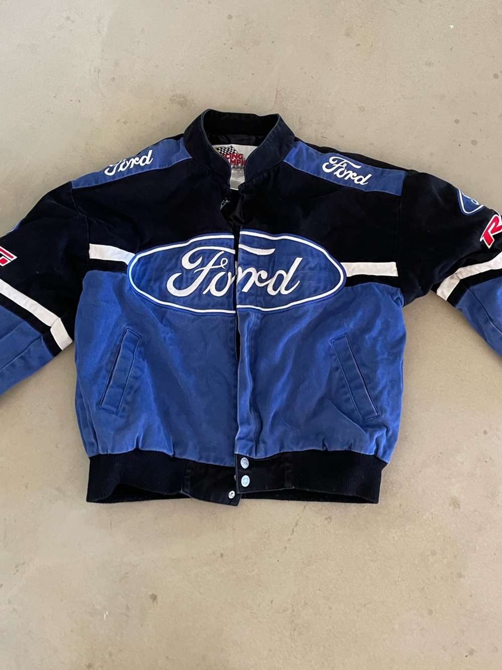 Vintage Ford Racing Blue & Black Logo Jacket